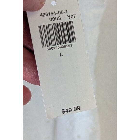 Old Navy size L Fit & Flare Eyelet Midi Dress White Elastic Back Sweetheart Flow - Picture 7 of 13